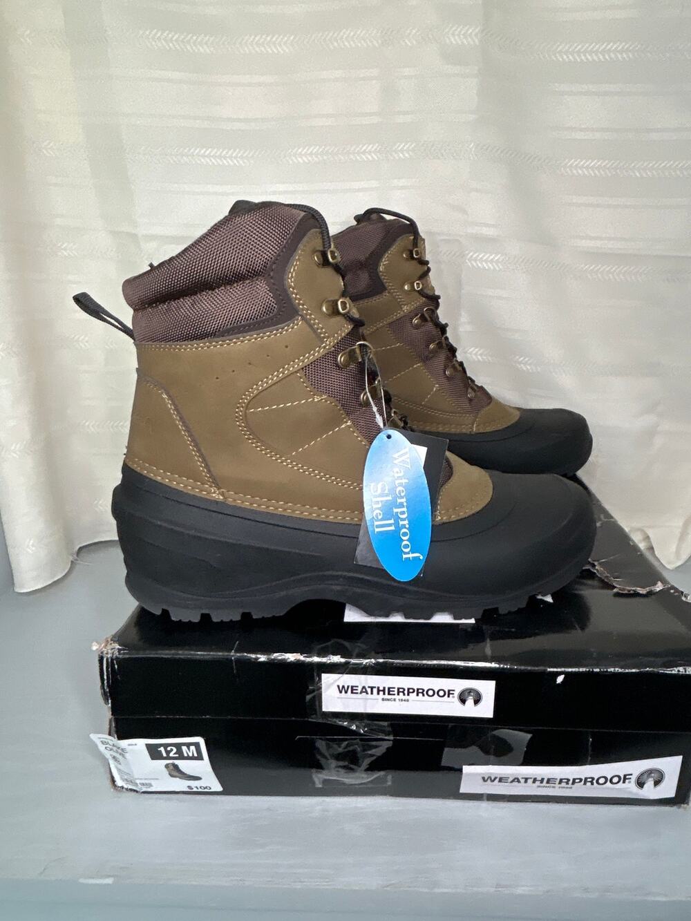 Weatherproof Blake Waterproof Insulated Winter Boots Olive Mens Size 12M